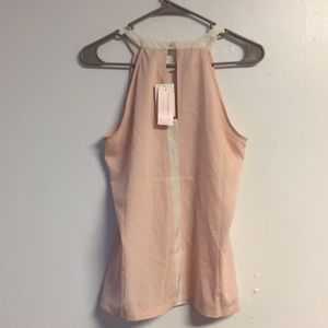 Banana Republic pink and off white blouse